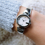 Gucci Guccissima Diamonds Mother of Pearl Dial Silver Steel Strap Watch For Women - YA134504 Buy Now By Gucci