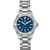 Tag Heuer Aquaracer Quartz Diamonds Blue Dial Silver Steel Strap Watch for Women - WAY131N.BA0748 Buy Now By Tag Heuer