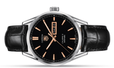 Tag Heuer Carrera Calibre 5 Automatic Black Dial Black Leather Strap Watch for Men - WAR201C.FC6266 Buy Now By Tag Heuer