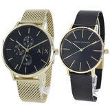 Armani Exchange Cayde Chronograph Black Dial Gold Mesh Strap Watch For Men - AX2715 Buy Now By Armani Exchange