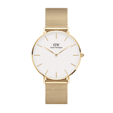 Daniel Wellington Classic Petite Evergold White Dial Gold Mesh Bracelet Watch For Women - DW00100350 Buy Now By Daniel Wellington