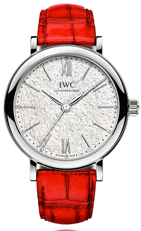 IWC Portofino Automatic Diamonds Silver Dial Red Leather Strap Watch for Women - IW357408 Buy Now By IWC