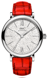 IWC Portofino Automatic Diamonds Silver Dial Red Leather Strap Watch for Women - IW357408 Buy Now By IWC