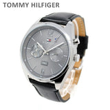 Tommy Hilfiger Deacan Grey Dial Black Leather Strap Watch for Men - 1791548 Buy Now By Tommy Hilfiger