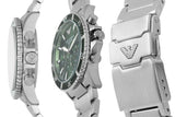 Emporio Armani Diver Chronograph Green Dial Silver Steel Strap Watch For Men - AR11500 Buy Now By Emporio Armani