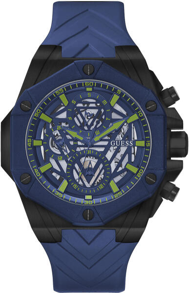 Guess Formula Multifunction Blue Dial Blue Silicone Strap Watch For Men - GW0579G3 Buy Now By Guess