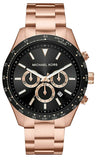 Michael Kors Layton Chronograph Black Dial Rose Gold Steel Strap Watch For Men - MK8824 Buy Now By Michael Kors