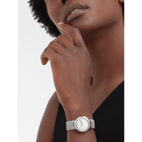 Bvlgari LVCEA Diamonds Silver Mother of Pearl Dial Silver Leather Strap Watch for Women - LVCEA103367 Buy Now By Bvlgari