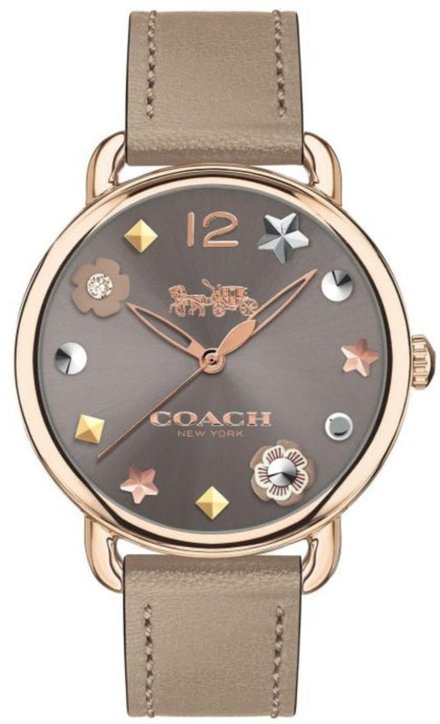 Coach Delancey Grey Dial Grey Leather Strap Watch For Women - 14502797 Buy Now By Coach