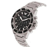 Emporio Armani Diver Chronograph Quartz Black Dial Silver Steel Strap Watch For Men - AR11360 Buy Now By Emporio Armani