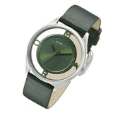 Marc Jacobs Tether Transparent Green Dial Green Leather Strap Watch for Women - MBM1378 Buy Now By Marc Jacobs