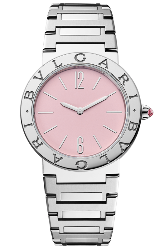 Bvlgari Bvlgari Bvlgari Quartz Pink Dial Silver Steel Strap Watch for Women - BVLGARI103711 Buy Now By Bvlgari
