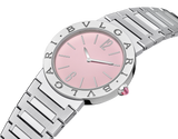 Bvlgari Bvlgari Bvlgari Quartz Pink Dial Silver Steel Strap Watch for Women - BVLGARI103711 Buy Now By Bvlgari