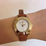 Marc Jacobs Mini Blade White Dial Brown Leather Strap Watch for Women - MBM1219 Buy Now By Marc Jacobs