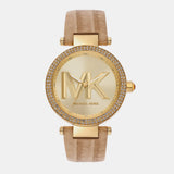Michael Kors Parker Three-Hand Gold Dial Brown Leather Strap Watch For Women - MK4725 Buy Now By Michael Kors