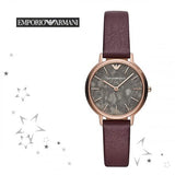 Emporio Armani Quartz Grey Dial Brown Leather Strap Watch For Women - AR11172 Buy Now By Emporio Armani