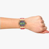 Guess Limelight Quartz Multicolor Dial Red Leather Strap Watch For Women - W0775L4 Buy Now By Guess