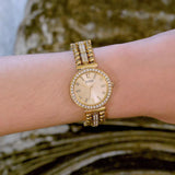 Guess Gala Diamonds Gold Dial Gold Steel Strap Watch for Women - GW0401L2 Buy Now By Guess