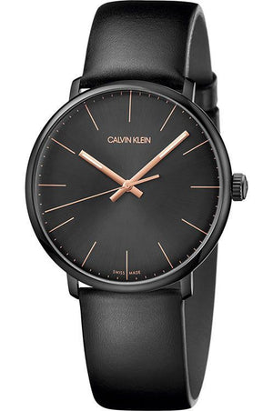 Calvin Klein High Noon Quartz Black Dial Black Leather Strap Watch for Men - K8M214CB Buy Now By Calvin Klein