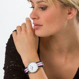 Daniel Wellington Classic Southampton White Dial Three Tone Nylon Strap Watch For Women - DW00100050 Buy Now By Daniel Wellington