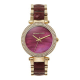 Michael Kors Parker Mother of Pearl Red Dial Two Tone Steel Strap Watch for Women - MK6427 Buy Now By Michael Kors