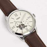 Fossil Townsman Automatic White Dial Brown Leather Strap Watch for Men - ME3064 Buy Now By Fossil