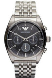 Emporio Armani Franco Black Dial Silver Steel Strap Watch For Men - AR0373 Buy Now By Emporio Armani