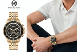 Michael Kors Bayville Chronograph Black Dial Gold Steel Strap Watch For Men - MK8726 Buy Now By Michael Kors