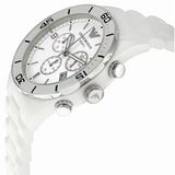 Emporio Armani Ceramic Chronograph White Dial White Ceramic Strap Watch For Men - AR1424 Buy Now By Emporio Armani