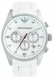 Emporio Armani Sport Chronograph White Dial White Silicone Strap Watch For Men - AR5859 Buy Now By Emporio Armani