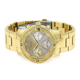 Guess Confetti Diamonds Silver Dial Gold Steel Strap Watch for Women - W0774L5 Buy Now By Guess