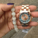 Marc Jacobs Henry Rose Gold Dial Rose Gold Steel Strap Watch for Women - MBM3296 Buy Now By Marc Jacobs