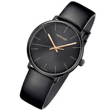 Calvin Klein High Noon Quartz Black Dial Black Leather Strap Watch for Men - K8M214CB Buy Now By Calvin Klein