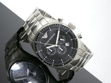 Emporio Armani Sportivo Chronograph Black Dial Silver Stainless Steel Watch For Men - AR0585 Buy Now By Emporio Armani