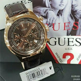 Guess Pursuit Chronograph Brown Dial Brown Leather Strap Watch for Men - W0500G3 Buy Now By Guess