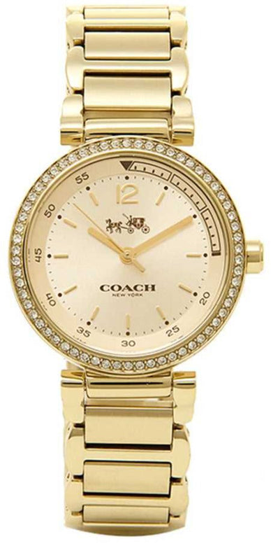 Coach Sport Diamonds Gold Dial Gold Steel Strap Watch for Women - 14502195 Buy Now By Coach