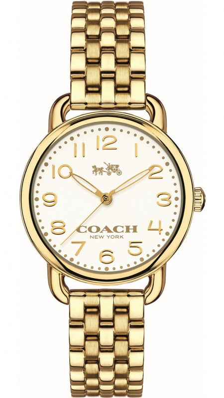 Coach Delancey White Dial Gold Steel Strap Watch for Women - 14502241 Buy Now By Coach