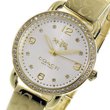 Coach Delancey Diamonds Silver Dial Gold Steel Strap Watch for Women - 14502354 Buy Now By Coach