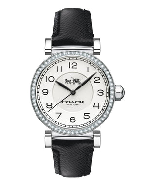 Coach Madison White Dial Black Leather Strap Watch for Women - 14502399 Buy Now By Coach