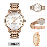 Coach Delancey White Dial Rose Gold Steel Strap Watch for Women - 14502497 Buy Now By Coach