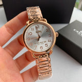 Coach Delancey White Dial Rose Gold Steel Strap Watch for Women - 14502497 Buy Now By Coach