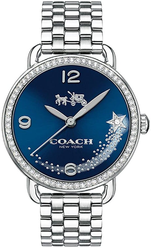 Coach Glitz Blue Dial Silver Steel Strap Watch for Women - 14502693 Buy Now By Coach