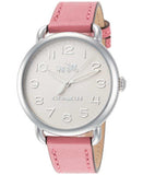Coach Delancey White Dial Pink Leather Strap Watch for Women - 14502717 Buy Now By Coach