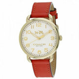 Coach Delancey Ivory Dial Orange Leather Strap Watch for Women - 14502719 Buy Now By Coach