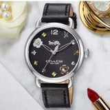 Coach Delancey Black Dial Black Leather Strap Watch for Women - 14502780 Buy Now By Coach