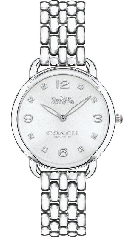 Coach Delancey Slim Silver Dial Silver Steel Strap Watch for Women - 14502781 Buy Now By Coach