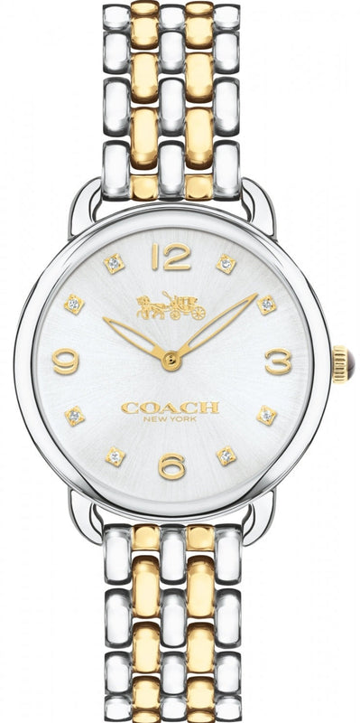 Coach Delancey Slim White Dial Two Tone Steel Strap Watch for Women - 14502784 Buy Now By Coach