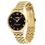 Coach Delancey Black Dial Gold Stainless Steel Strap Watch For Women - 14502813 Buy Now By Coach