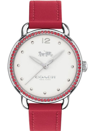 Coach Delancey White Dial Red Leather Strap Watch for Women - 14502878 Buy Now By Coach