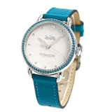 Coach Delancey White Dial Turquoise Leather Strap Watch for Women - 14502884 Buy Now By Coach